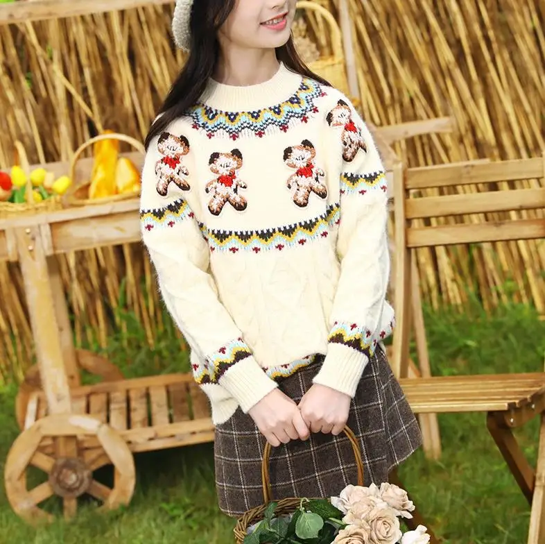 Girls sweater head new autumn knitting spring and autumn children's clothing girls autumn fashion shirt 6-12 years