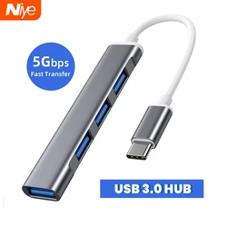 Niye usb 3.0 hub divisor 3 USB C adaptador de doca USB C 3.1 multi porto adaptador doca para macbook pro ar pro pc usb hub