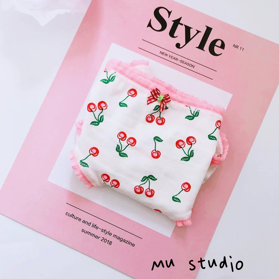 

SALE Women's Panties Sexy lingerie Fruits pattern cotton Plaid lovely DOT Young Girl sexi Female Underpanties Women's Underwear