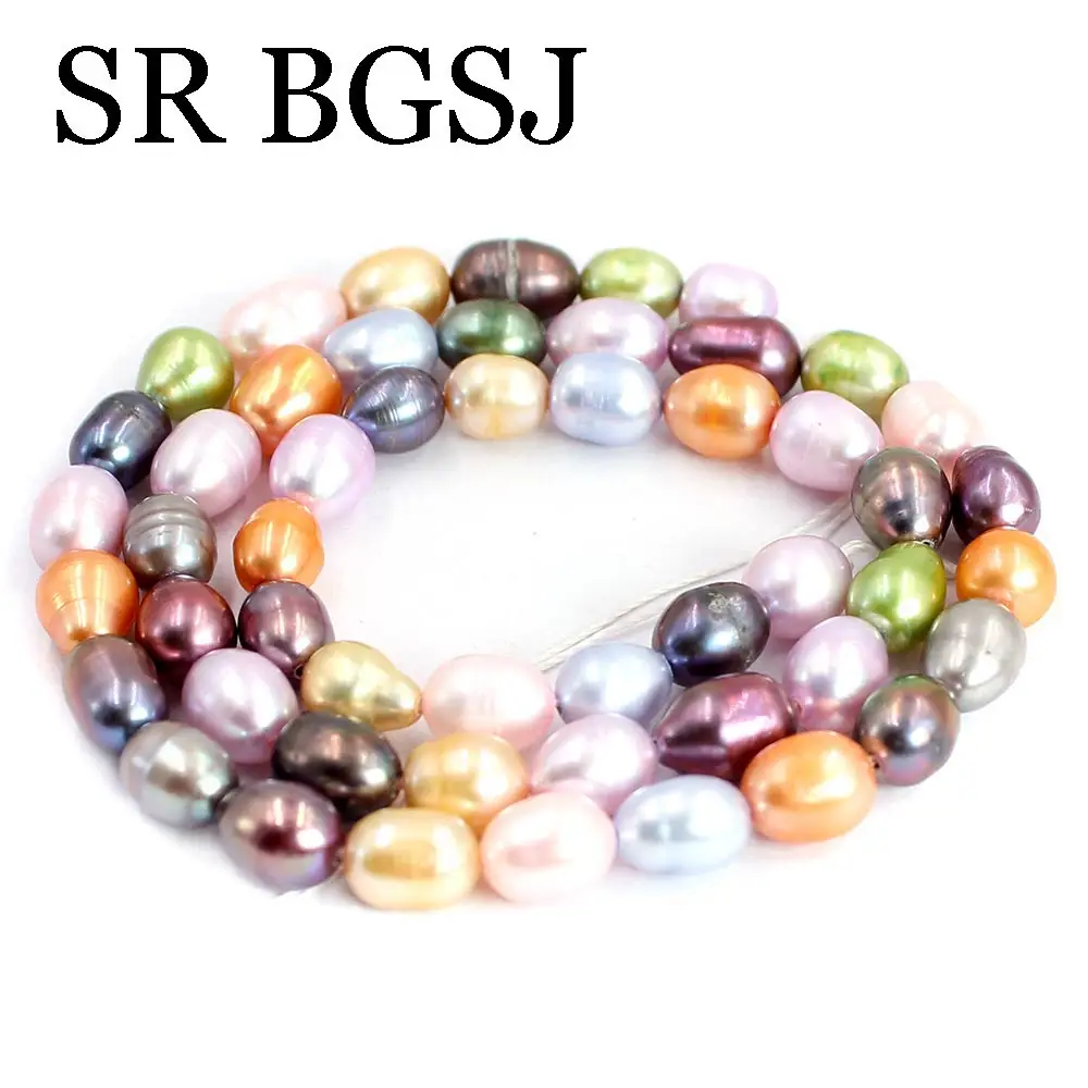 Jewelry DIY Natural Olivary Freshwater Cultured Pearl  Beads Strand 15" 5-6mm 