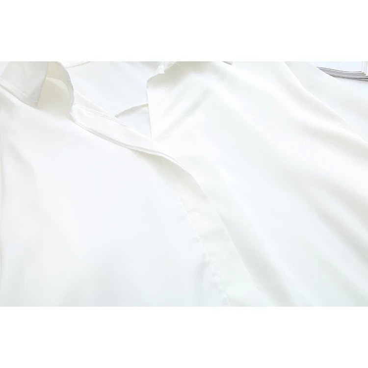 Однотонная блузка с длинным рукавом размера плюс XL-4XL, тонкая женская однотонная верхняя одежда