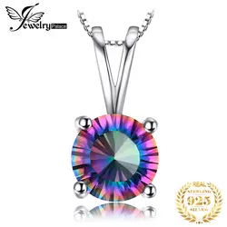 JewelryPalace кулон Для женщин Серебряный Цепочки и ожерелья из натуральной Мистический своих Радуга Топаз прекрасно бренд