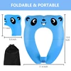 Upgrade Kids Panda Potty Training Seat Portable Travel Toilet Cover Foldable Reusable Pot Ring With Splash Guard Non-Slip Pads 2