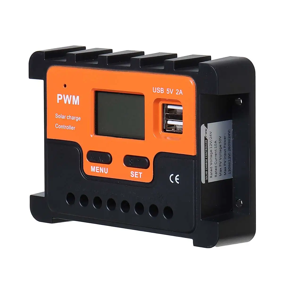PWM IP32 Solar Charger Controller 10A 20A 30A 12/24VDC Auto Battery Charger LCD Dual USB Solar Panel Regulator