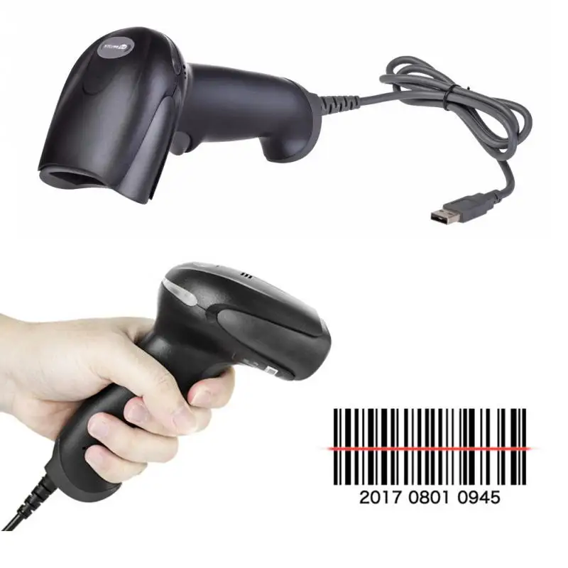 

Ergonomic Design Electronic Handheld Barcode Scanner for POS System Wired Durable Non-Slip Portable Reader Supermarket #2