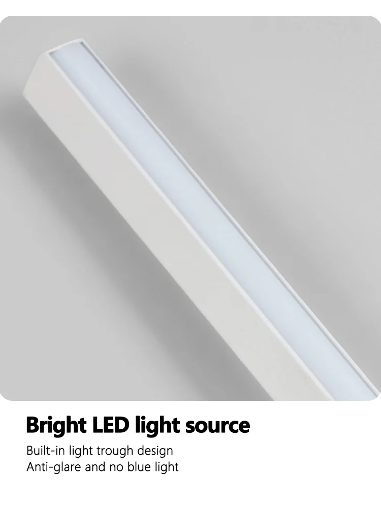 Black long strip wall lamp bedroom bedside lamp modern minimalist wall lamp living room TV background line wall light 6