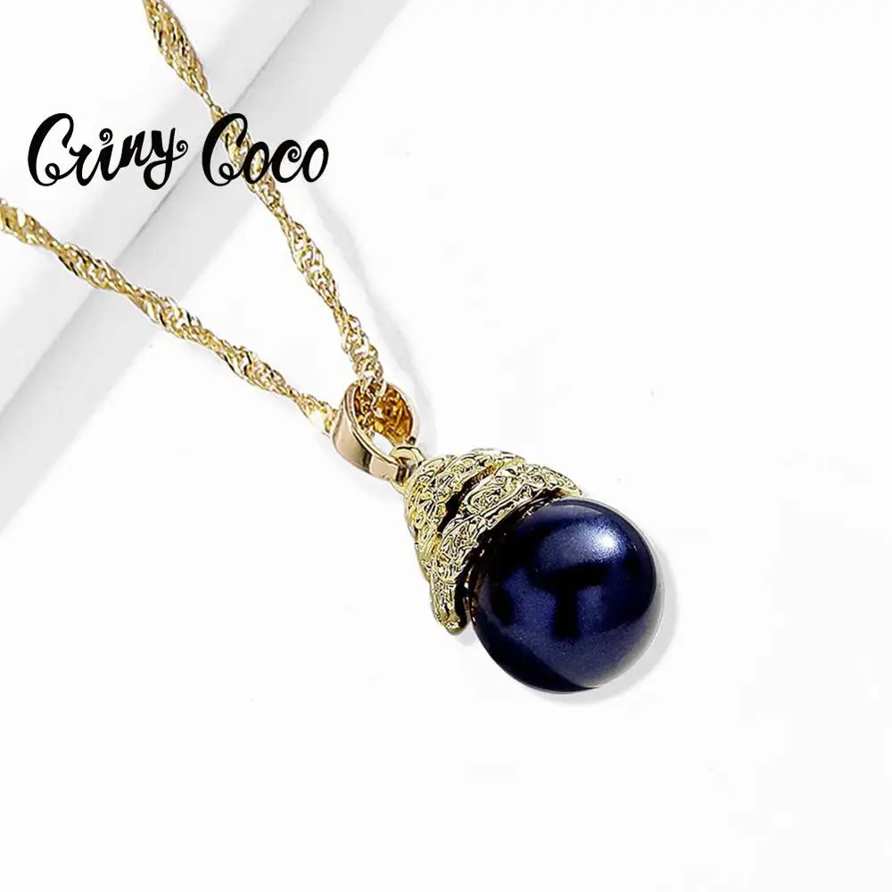 2020 Cring Coco Гавайские ожерелья для женщин большой жемчужный кулон дизайн длинная