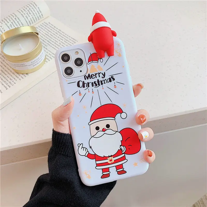 8571 Lovebay чехол для телефона с рождественским рисунком для iPhone 6 6s 7 8 Plus 11 Pro X XR XS Max Снеговик 3D лось Санта Клаус Мягкий ТПУ силиконовый чехол-накладка - Цвет: 8571
