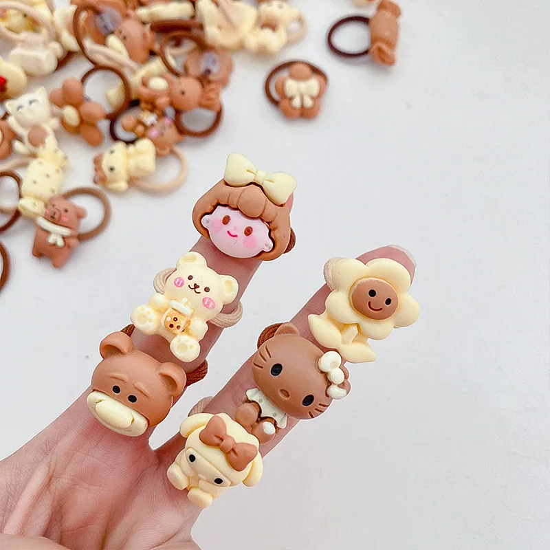 Niedliches Haargummi-Set Für Kleinkinder | 10-teilig, Mit Blumen- & Regenbogen-Motiven | Elastische Gummibänder Für Mädchen
