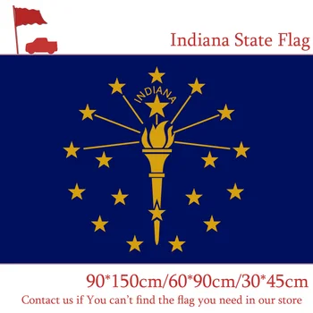 

15PCS Flag Indiana State Flag American 90*150cm 60*90cm Flag 100D Polyester High Quality 35*45cm Car Flag