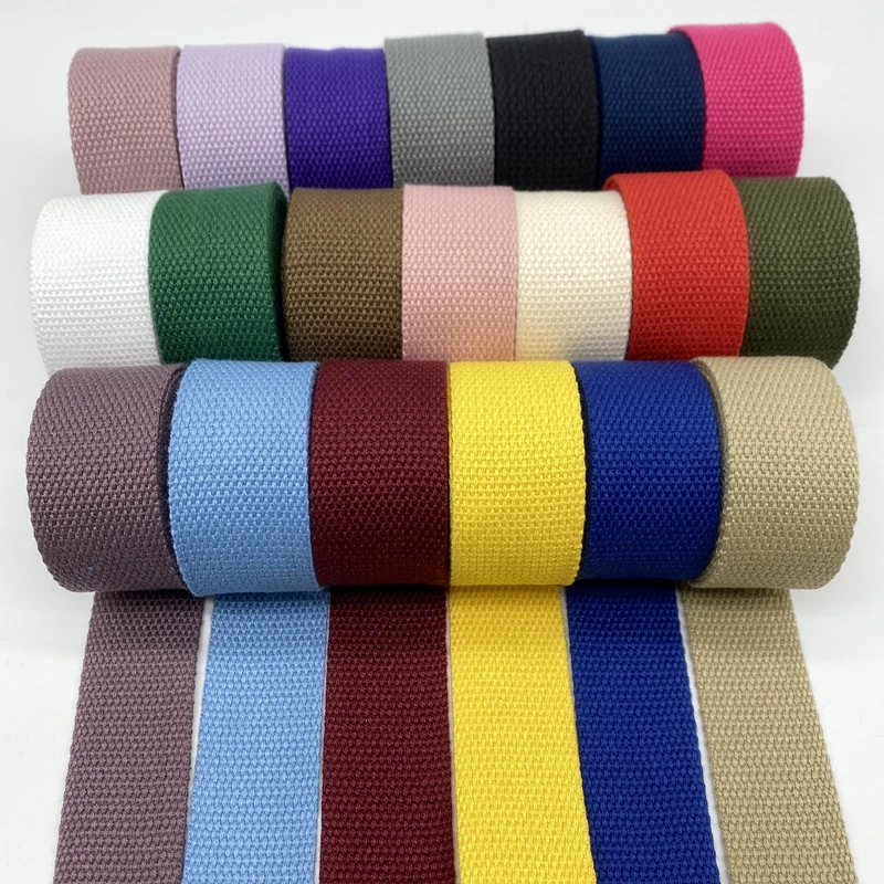 Cotton ribbon 2yards 25mm 30mm 38mm for belt bag dog accessories crafts