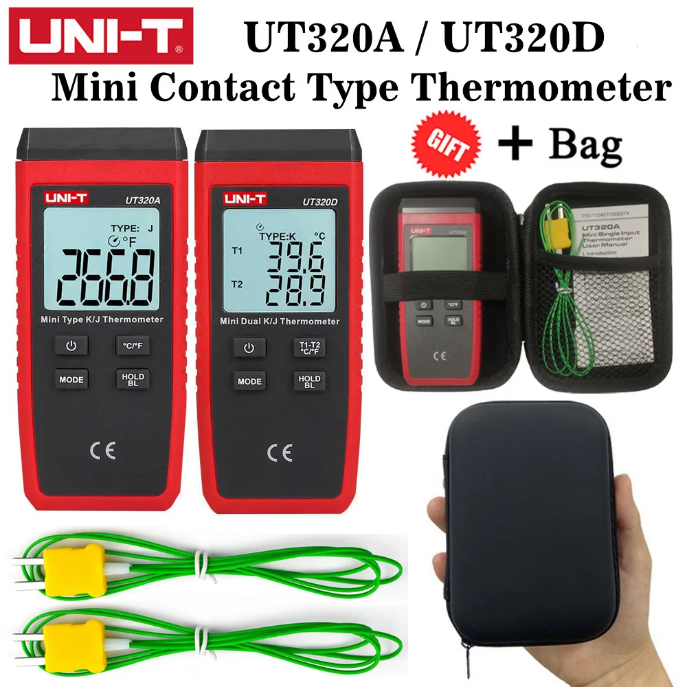 UNI-T UT320A UT320D Мини термометр контактного типа широкий диапазон высокая точность