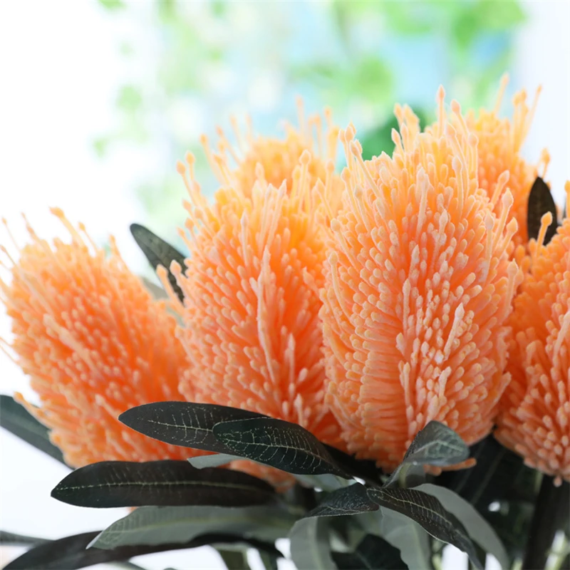 63 см длинные Искусственные цветы цикас ветка искусственная Австралия банксия дерево пластик гиацинт цветок для домашнего офиса качество украшения