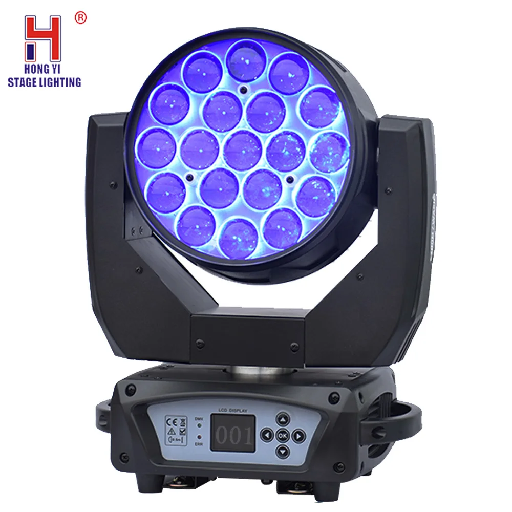 

Disco Light DMX Controller RGBW Led 19x15W Stage Light Moving Head Beam Wash Party Lights For Dj Xmas Concert Sound Active
