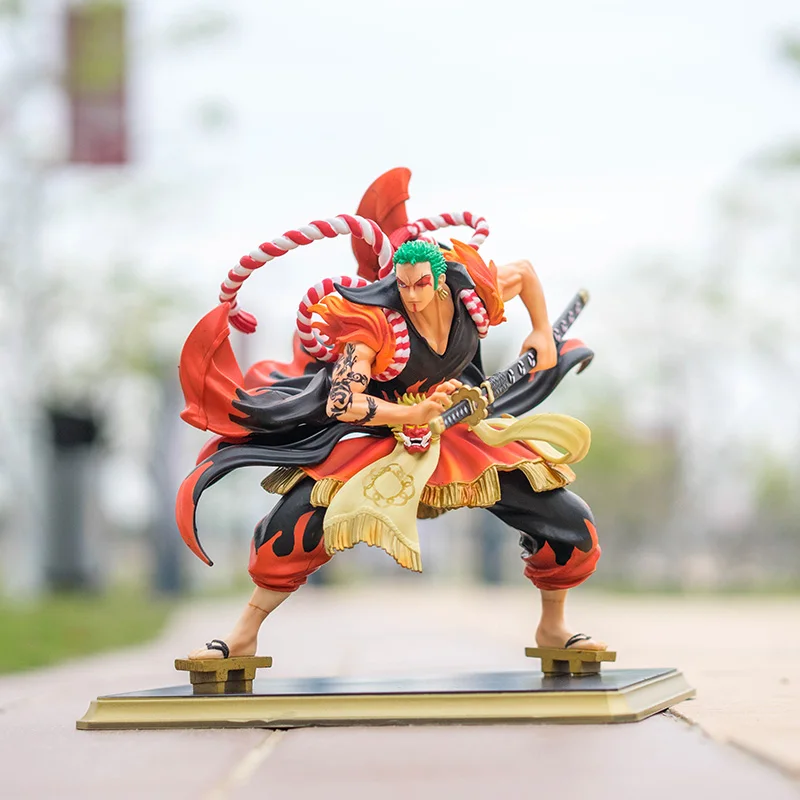 Одна штука GK Roronoa Zoro Аниме Фигурка модель 24 см One Sword стиль Death Lion версия песня