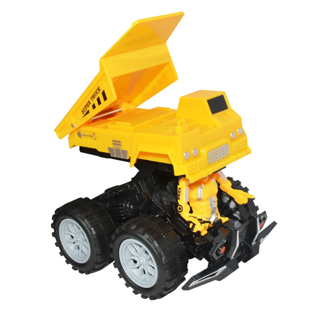 Funny Engineering Vehicle Model Wheel Plastic Diecast Inertial Deformation Toys kids toys boys Holiday Gift #B