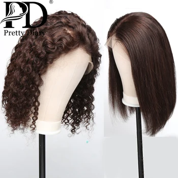 

#4 Color Straight Short Bob Ombre 13*6 Lace Front Wig 8-16 Human Hair Wigs Brazilian Remy Hair Pre-Plucked Wigs for Balck Women