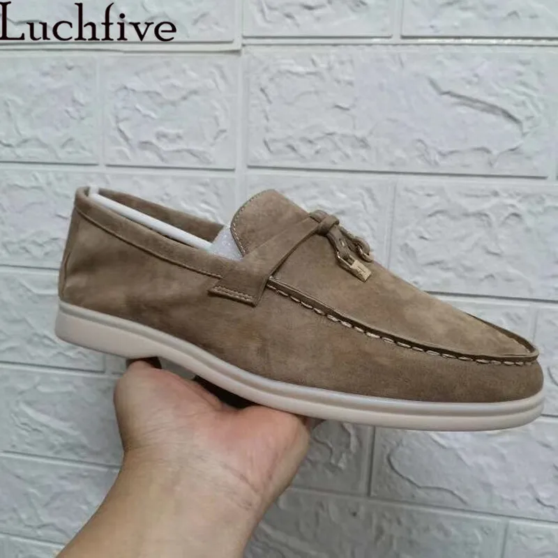 2020 Hot Kid suede walker shoes Loafers Woman Metal Lock Casual Shoes Nude Slipon Flat Shoes Ladies Runway Walk Shoes Femme