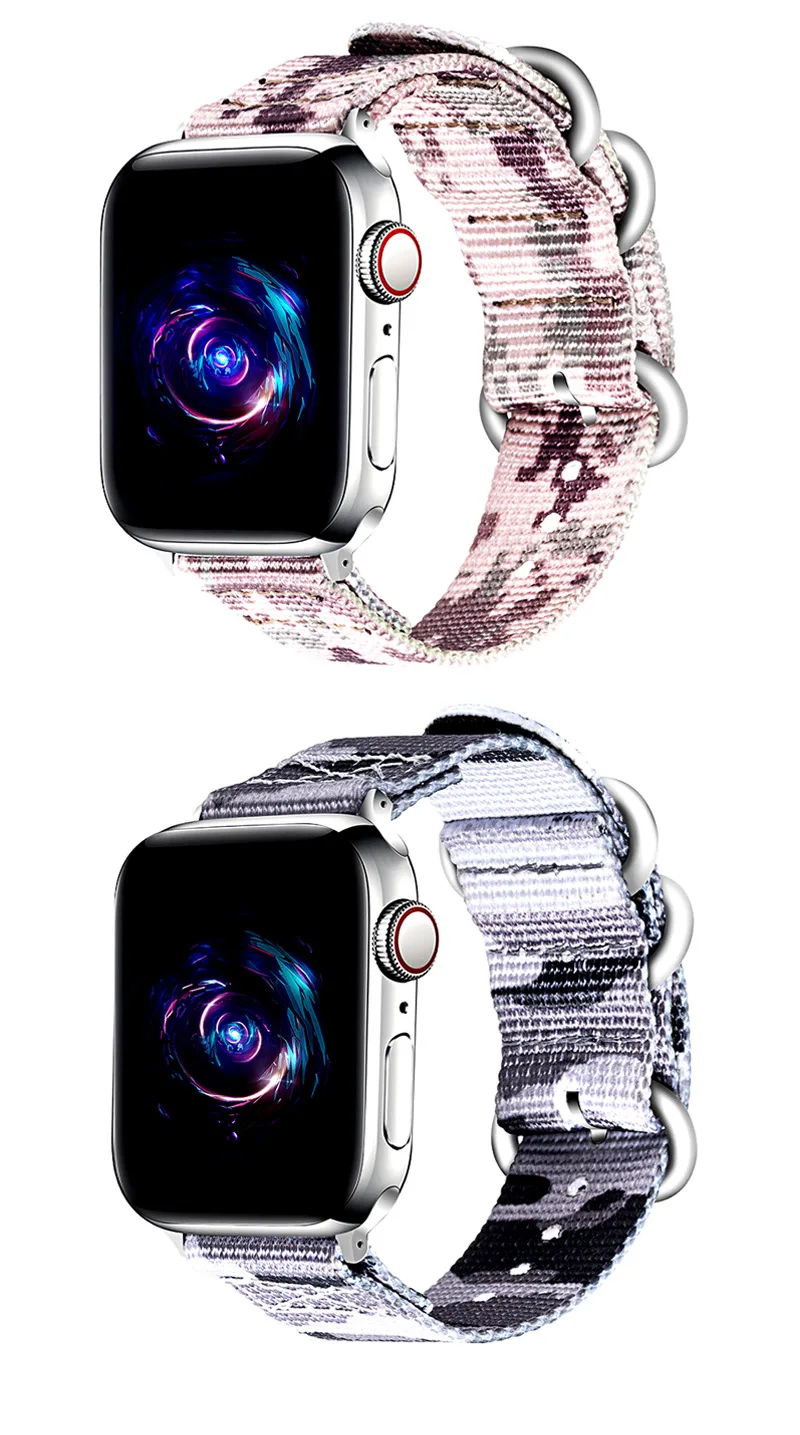 Military Camouflage Watchband for Apple Watch 4 5 Apple Watch Band 44 Mm 38mm iWatch Band 42mm 4 Colors Available