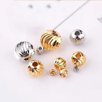 

Various Specifications Gold/Silver Spiral Pattern Copper Beads Charms Accessories For DIY Jewelry Making Bracelet 27067