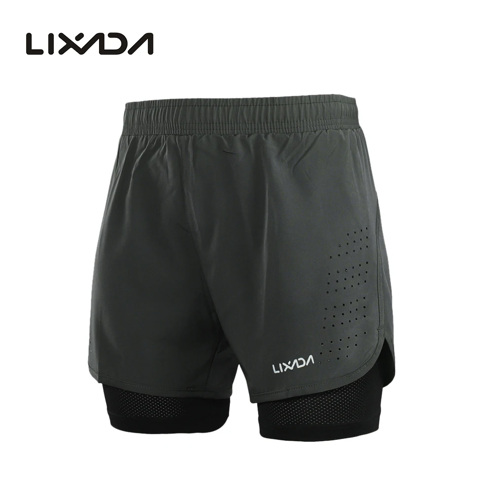 

Lixada Men's Cycling Shorts Outdoor Sports Exercise Running Shorts Quick Drying Breathable Pants Longer Liner For Bike Shorts