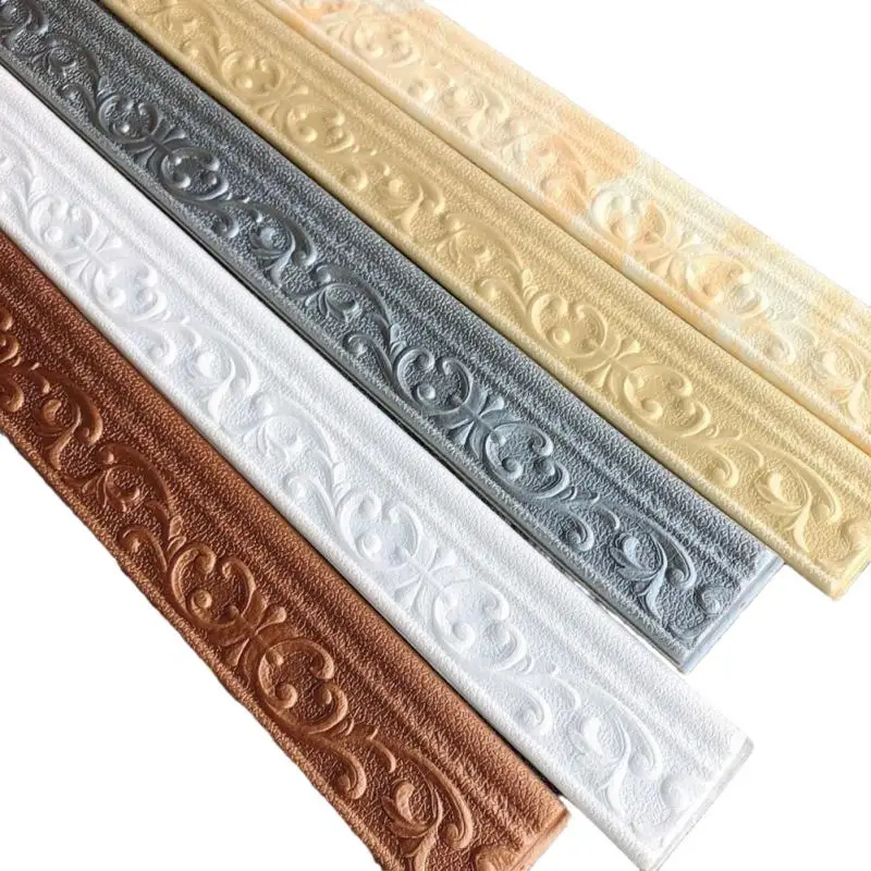 3D Self-adhesive Wall Sticker Waterproof Top Corner Line Wall Edge Strip Waist Line Sticker Tile Wallpaper Border Decor