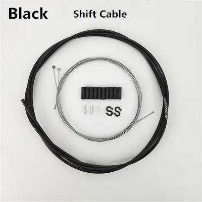 black Shift Cable Велосипедный тормозной кабель, провод, 4 цвета, велосипедный кабель для переключения, MTB дорожный велосипедный провод переключения, Тормозная Линия, 2/2. 5 метров, труба, велосипедная часть - Цвет: black Shift Cable