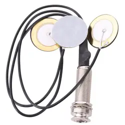 Patch Pickups Piezo Contact Microphone 3 Transducer With 4.3cm End Pin Jack For Kalimba Thumb Piano Black Metal 9cm Cord Length