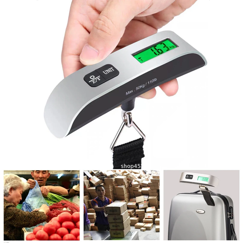 Balance Numérique Portable LCD Suspendue Pour Bagages 50kg/110lb