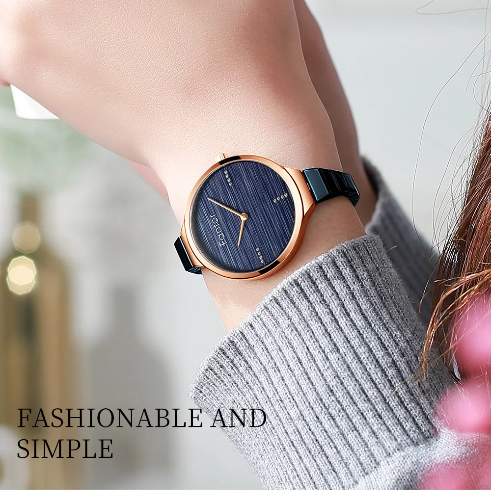 Fantor маленькие элегантные часы для женщин люксовый бренд наручные часы женские синие нержавеющая сталь Водонепроницаемый relogio feminino