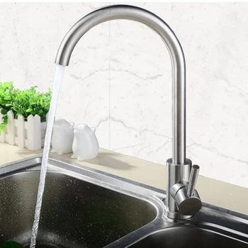 

Kitchen Bathroom Faucets Stainless Steel Kitchen Mixer Single Handle Single Hole Mixer Sink Tap Hot and Cold Washing vegetables