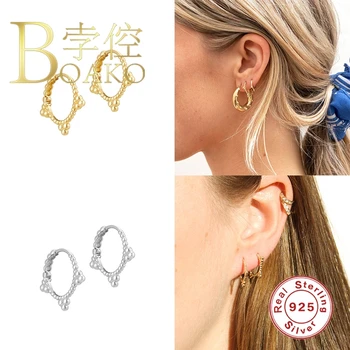 

BOAKO Simplicity Circle Gold Earrings For Women 925 Silver Earrings Trendy 2020 Hoop Earrings Jewelry Pendientes Brincos Aretes