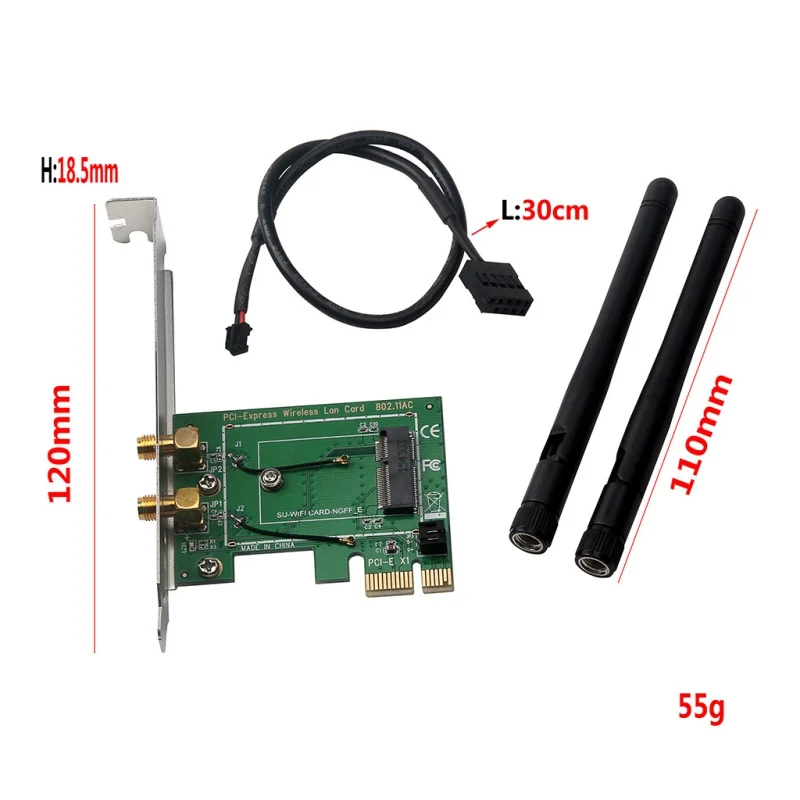 M.2 конвертер PCI-E Беспроводной Wi-Fi и bluetooth-адаптер плата адаптера сетевой карты