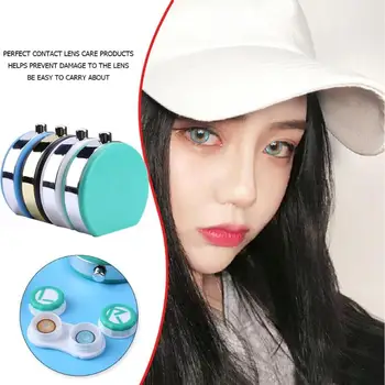 

Portable Plastic Contact Lens Case Box Eyes Care Kit Storage Container Holder Classic Colors and Simple Durable Design