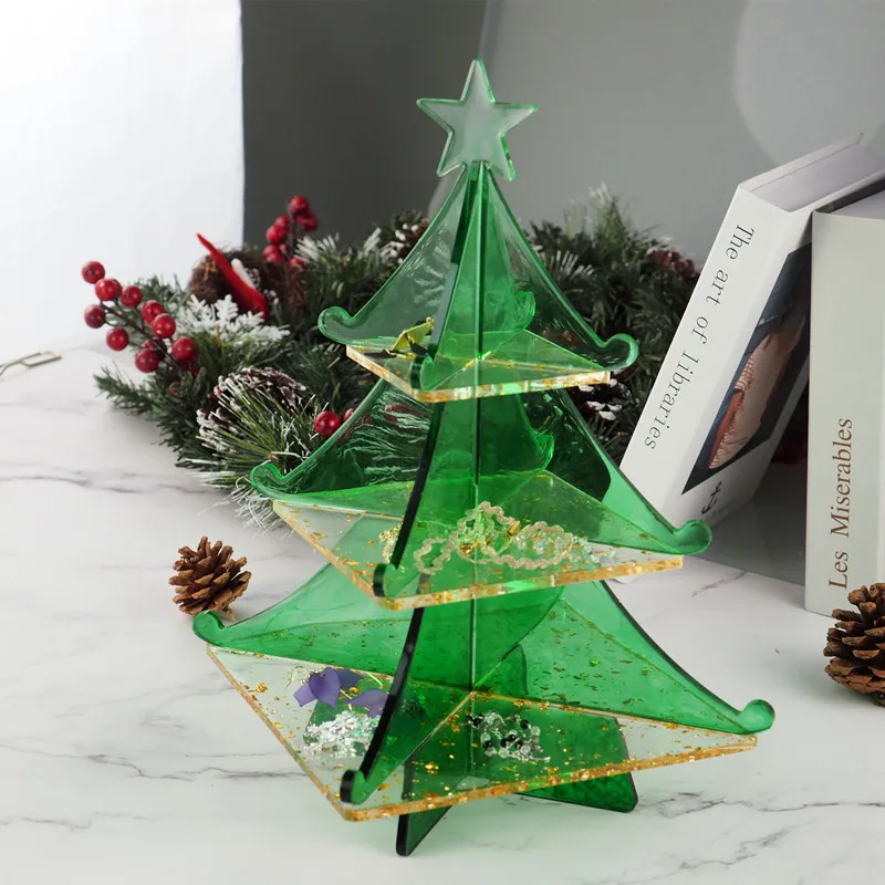 Christmas tree snowflake Storage Box Jewelry Ornament Decoration Silicone Mold Set DIY Crystal UV Epoxy Resin Mold Casting Mould diy epoxy silicone mold snowflake scented candle holder christmas mold mirror ornament storage box silicone mold for resin craft