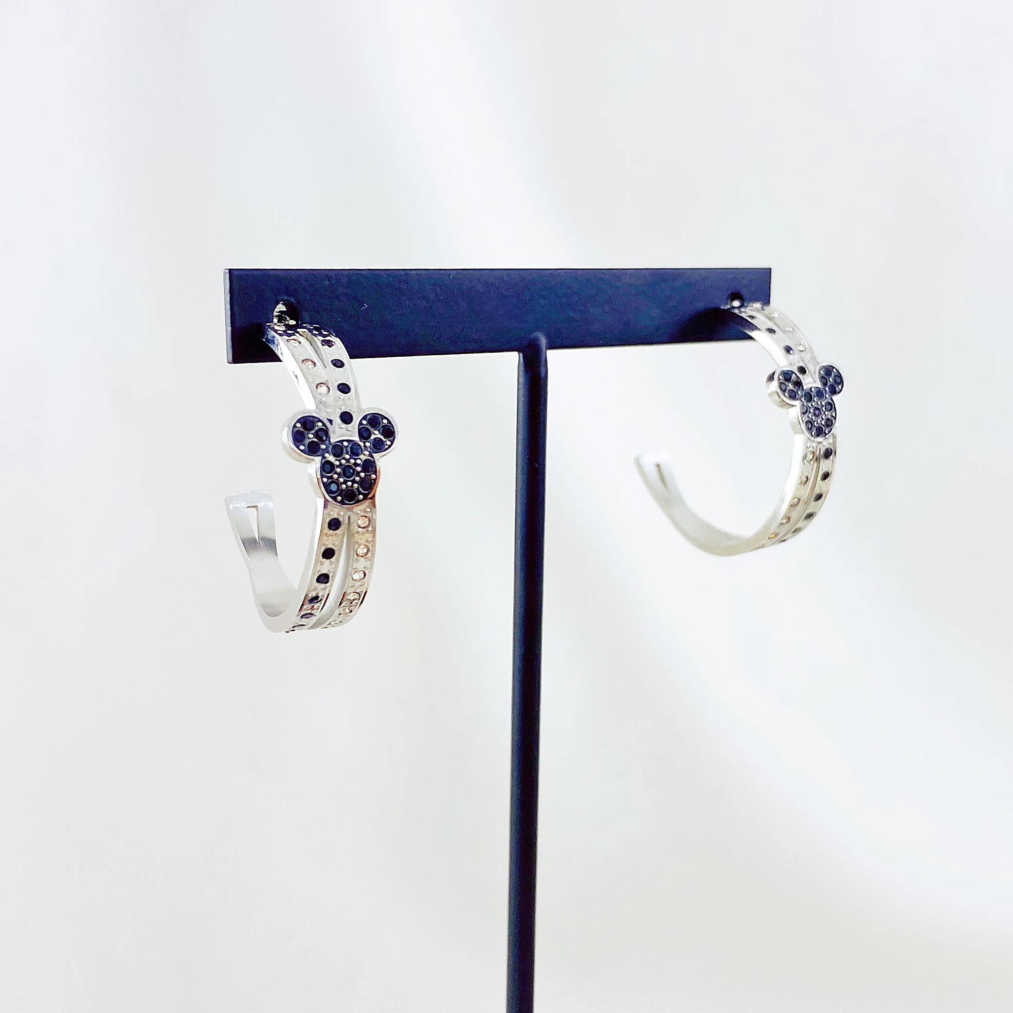 Cartoon Kawaii Mouse Earring Titanium Steel Earring Inlaid Crystal Fashion Trendy Women Jewelry Birthday Gift