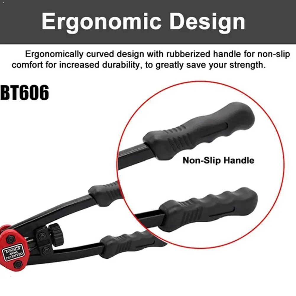 BT-606 Manual Riveter Nut Tool M3-M10 Hand Blind Riveter Gun Rivet Nut Pull Cap Auto Set Rivet head