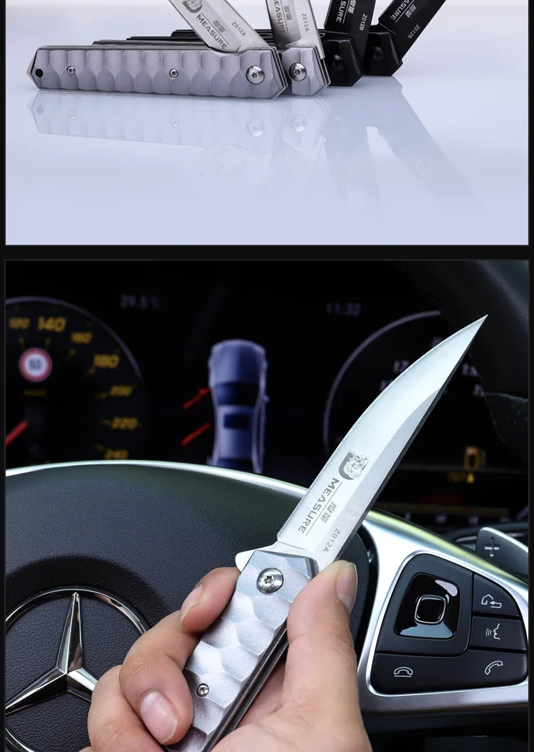 Нож Инструменты для охоты на открытом воздухе складной нож титановый матовый ручка лопасть переключателя нож деревообрабатывающий