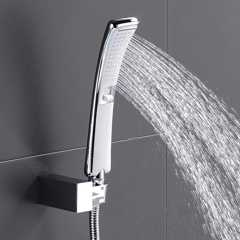 Waterfall 2 Function Hand Held Shower Head High Pressure Rain Shower Sprayer Water Saving New Design Chrome Set Bathroom shower head shower set