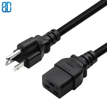 

1M 3*2.08mm US Nema 5-15P TO C19 AC Power Extension Cable Cord Nema 5-15P To IEC 320 C19 Power Cord 16A 250V