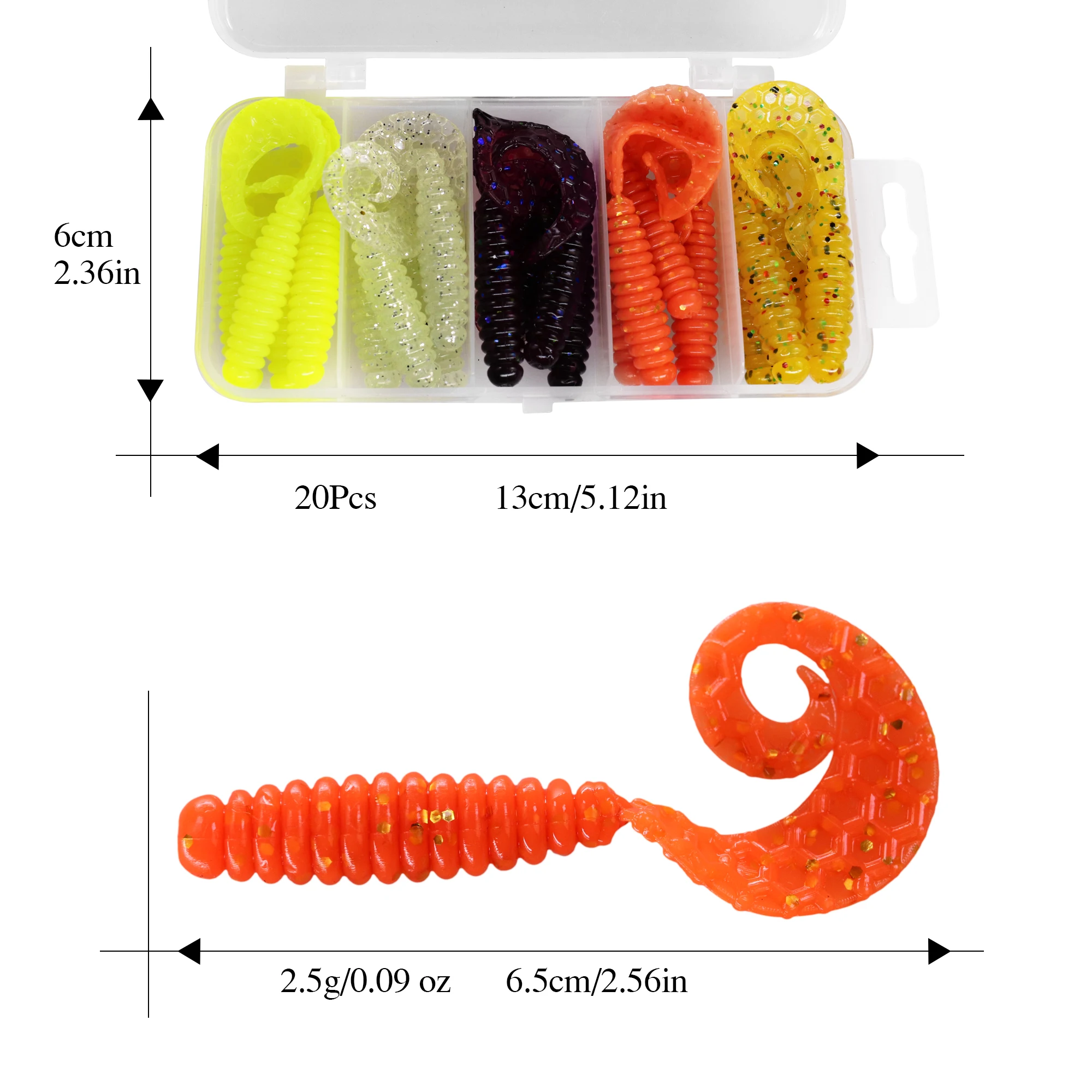 Fishing Soft Lure Bait 12.5g/11.5cm PVC Double Color T Tail Worm Artificial  Lures Lot 5 Pieces Sale - AliExpress