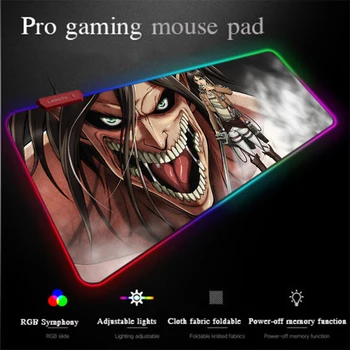 

Yuzuoan Non-slip Lock-edge Computer Mouse Mat USB Wired LED Colorful Light Illumination Attack Giant Large RGB Gaming Mouse Pad