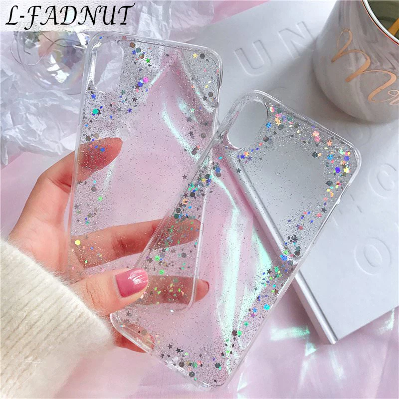 

Bling Transparent Phone Case For iPhone Xr X Xs 11 Pro Max Silicone Shockproof Bumper Cover For iPhone 7 Plus 8 6S 6 5 5S SE