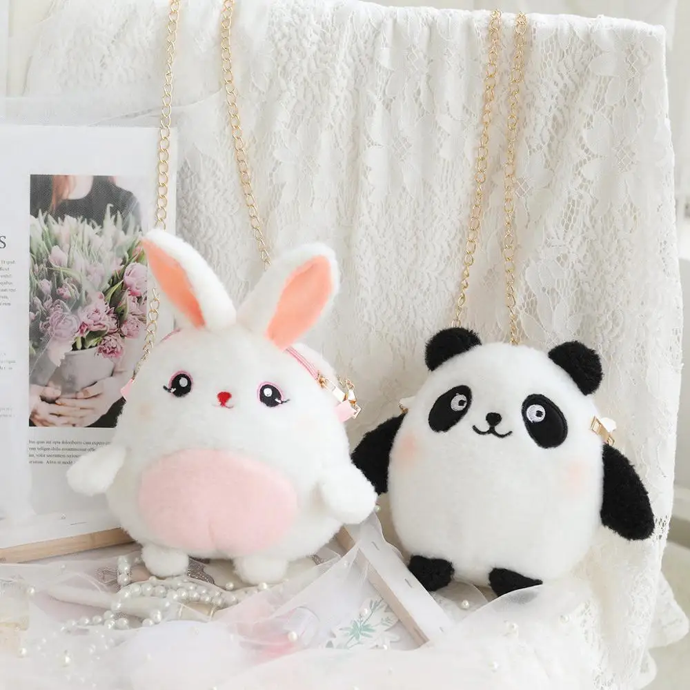 Rabbit Panda Plush Backapck Stuffed Shoulder Bag Coin Purse Crossbody Kids Toy Birthday Gift | Игрушки и хобби