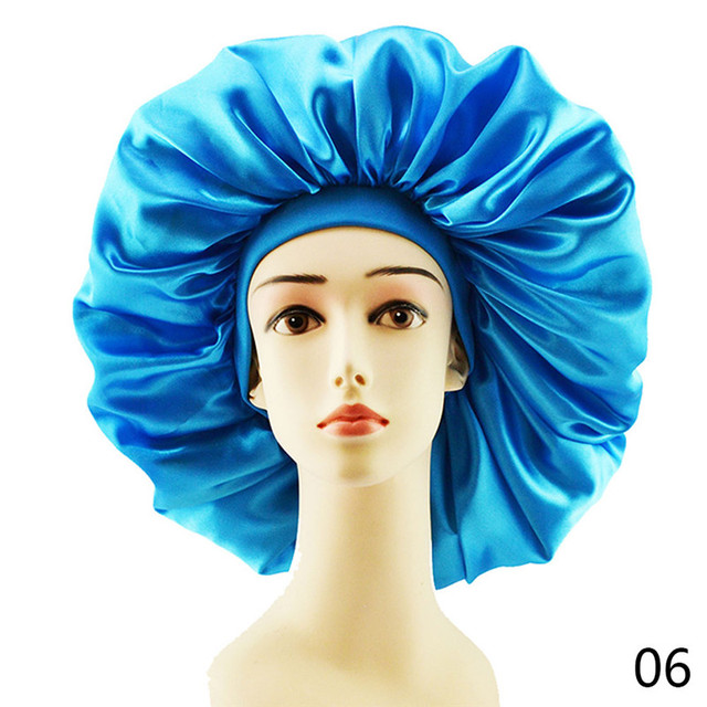 Satin Bonnet Hair Caps Double Layer Adjust Sleep Night Cap Head Cover Hat For Curly Springy Hair Styling Accessories
