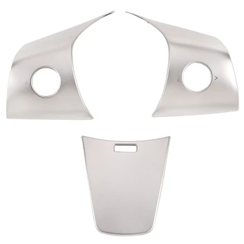 

Wheel Steering Panel Cover Trims Stainless Steel Fit for Tesla Model 3 2017-2019(Silver)