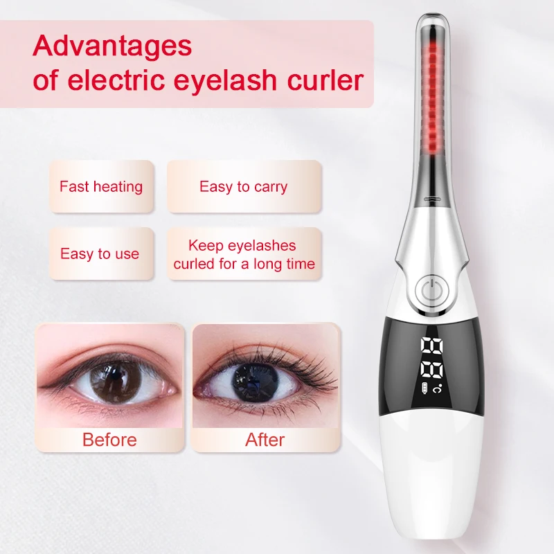

Portable Electric Perm Heated Eyelash Curler Long Lasting Eye Lash Curler Makeup Curling Kit For Women Eyelashes