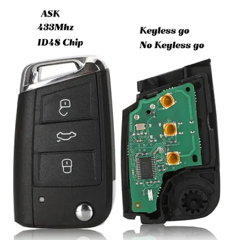 

jingyuqin Keyless-go Remote Key 434MHz For VW/VOLKSWAGEN Golf 7 MK7 Touran Polo Tiguan
