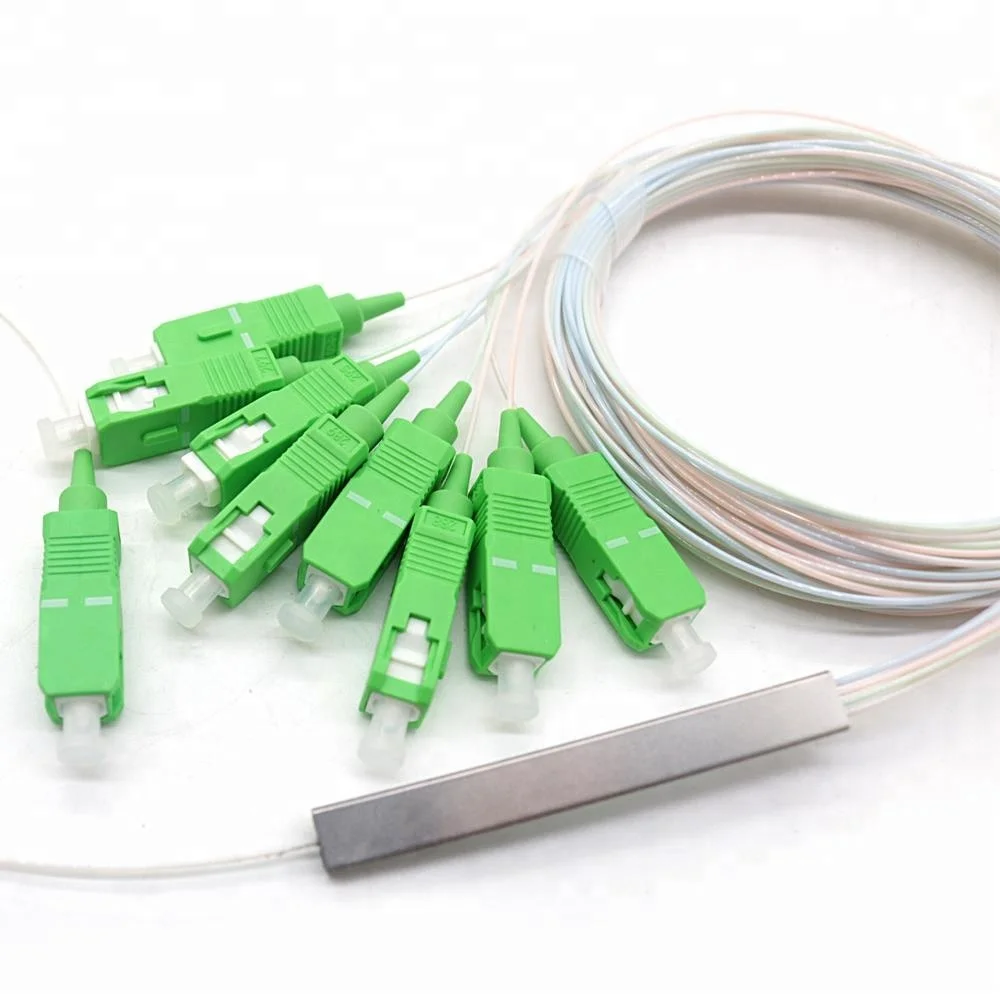 

Free Shipping SC/APC 1X8 FTTH Fiber Optic SplitterFBT Optical Coupler 1X8 SC Singlemode Steel Pipe plc optical splitter