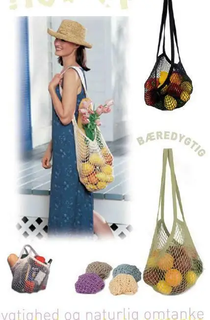 

Large Shopping Bag Reusable Durable Fruit Shopping String Grocery Shopper Cotton Tote Mesh Woven Net Bag Storage Handbag